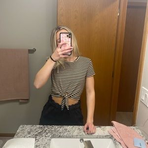 striped crop t-shirt